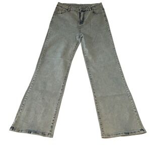 Womens Bootcut Jeans Light Wash Acid Wash Denim Size L